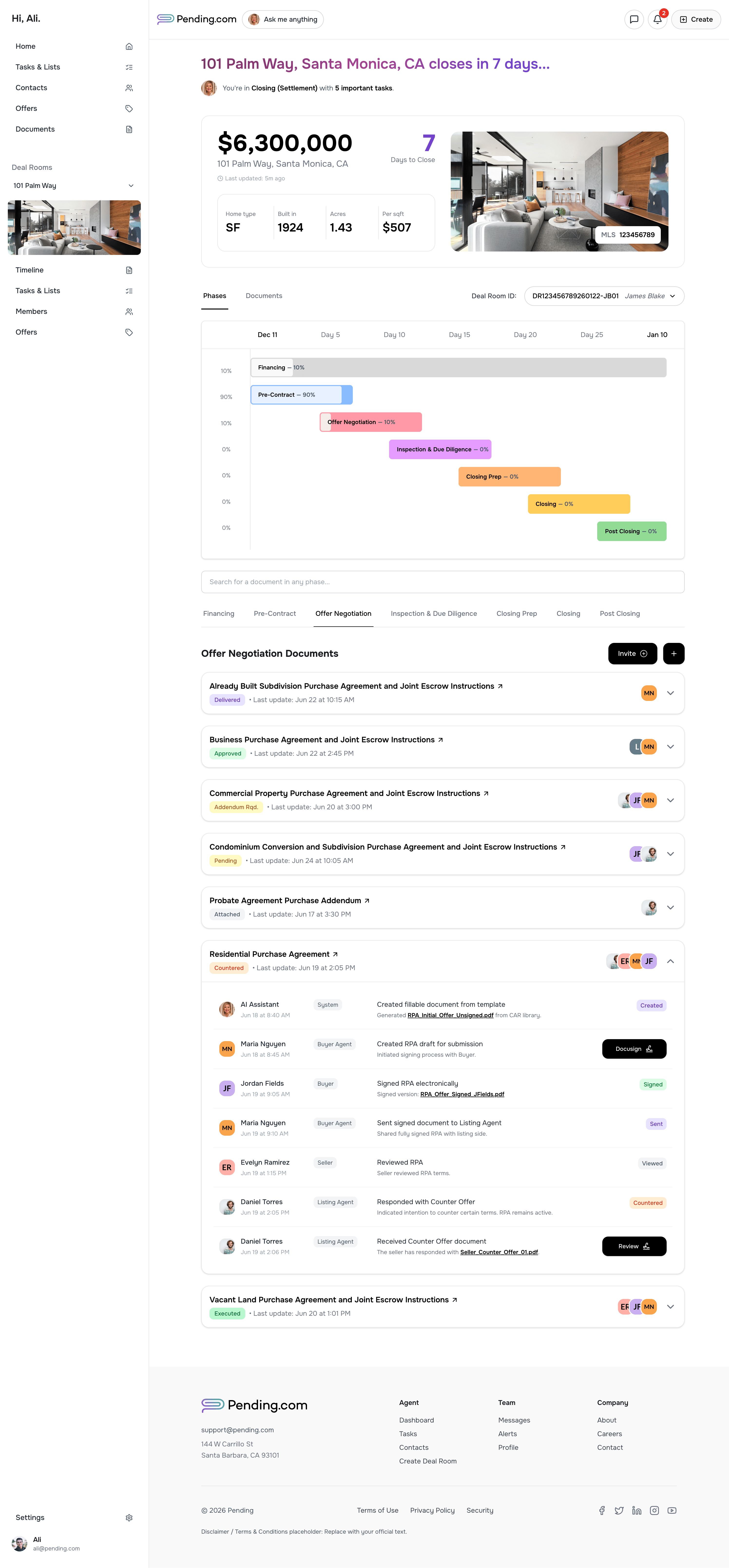 Deal Timeline & Documents